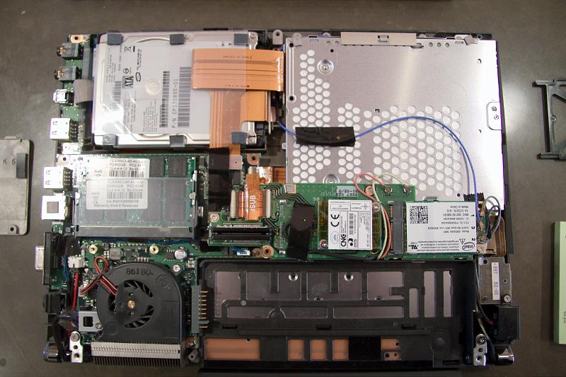 Fujitsu P8010 disassembled, closeup